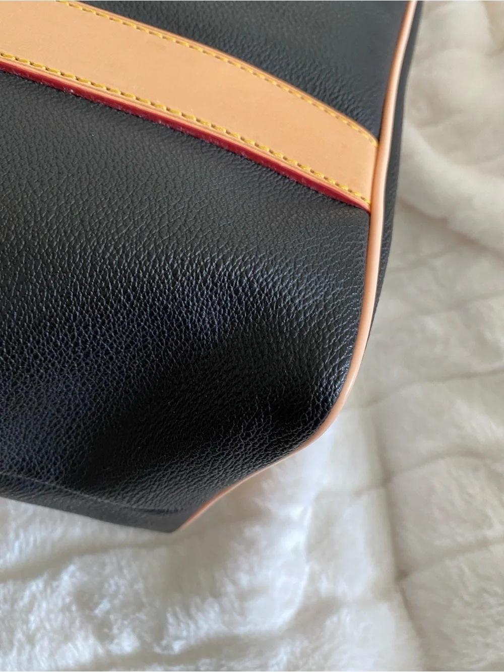 Dooney & Bourke Small Madeline Satchel in Black and Tan Leather w/ Strap